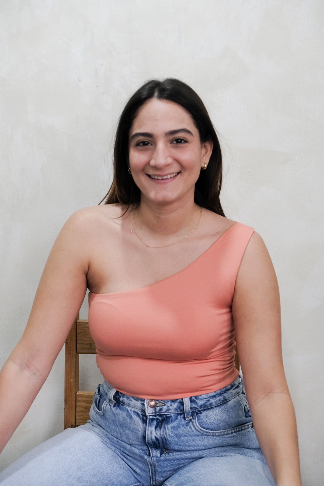 TOP DE LADO DURAZNO TALLA S LARGO